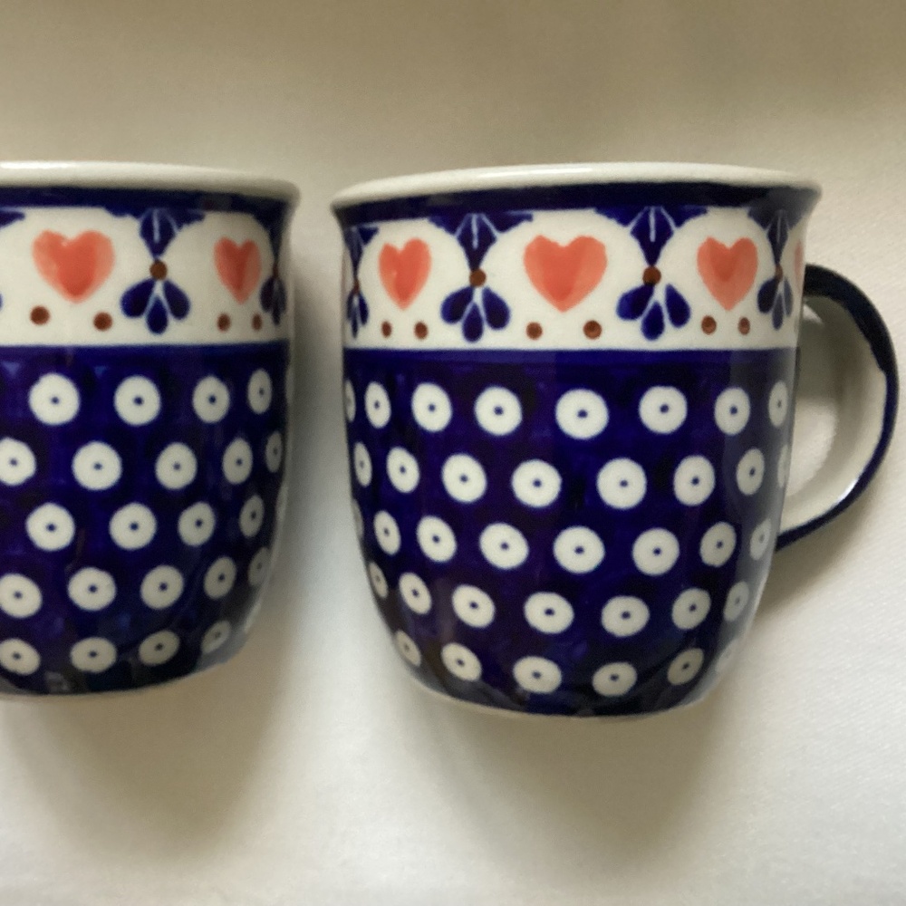 Boleslawiec Polish Pottery Polka Dot Mug Hand Made